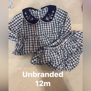 Navy and White Checkered Kids Outfit